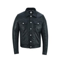 Men's Sheepskin Leather Trucker Shirt Premium Quality Leather Outlet
