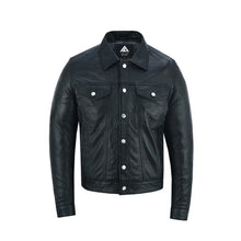 Load image into Gallery viewer, Men&#39;s Sheepskin Leather Trucker Shirt Premium Quality Leather Outlet
