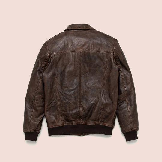 Vintage A2 Bomberjacke aus braunem Lammleder für Herren