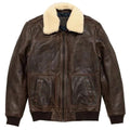 Herren Vintage A2 Bomberjacke aus braunem Lammfell-Leder