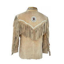 Load image into Gallery viewer, Men's Western American Native Suede Leather Jacket Leather Outlet
