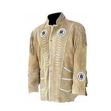 Load image into Gallery viewer, Men's Western American Native Suede Leather Jacket Leather Outlet
