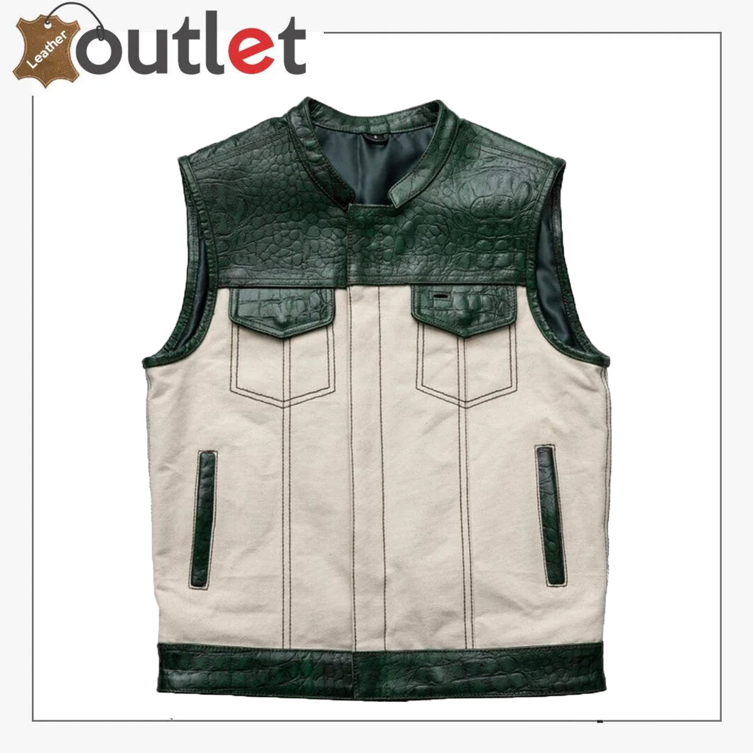 Mens Biker Leather Vest