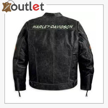 Load image into Gallery viewer, Mens Black Motorcycle Leather Jacket
