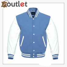 Load image into Gallery viewer, Mens Blue Varsity Jacket
