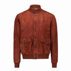 Herren Bomberjacke aus braunem Schaffell-Leder
