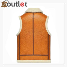 Load image into Gallery viewer, Mens Brown White Fur Shearling Leather Vest
