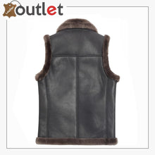 Load image into Gallery viewer, Mens Brown and Black Shearling Vest
