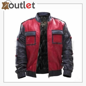 Mens Leather Bomber Flight Jacket