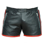 Herren Leder Shorts Echtes Schafsleder Schwarz