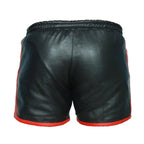 Herren Leder Shorts Echtes Schafsleder Schwarz