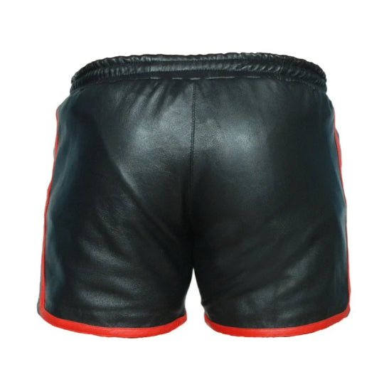 Herren Leder Shorts Echtes Schafsleder Schwarz