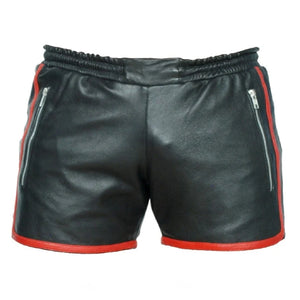 Mens Leather Shorts Genuine Sheep Leather Black