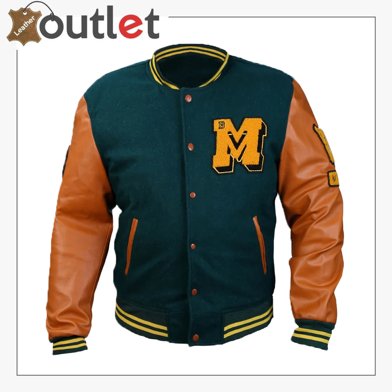 Herren Letterman-Lederjacke
