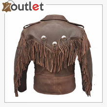 Load image into Gallery viewer, Mens Moto Brown Leather Jacket
