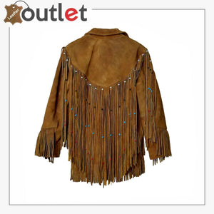 Mens Native American Cowboy Leather Jacket