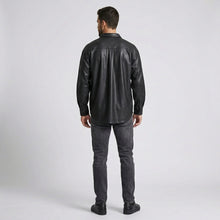 Laden Sie das Bild in den Galerie-Viewer, Men’s Genuine Lambskin Leather Shirt – Premium Slim Fit Leather Shirt

