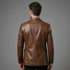 Men's Brown Leather Blazer