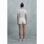 Women's  Faux White Leather Shorts