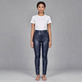 Women's Blue Leather Pant