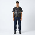 Black Spider Web Leather Vest – Streetwear Biker Edition