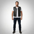 Urban Rider Perforated Leather Motorcycle Vest – Breathable Street Moto