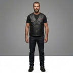Indian Motorcycle Buffalo Leather Western Vest – Classic Rider Edition