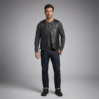 Classic Black Leather Motorcycle Vest – Snap Button & Side Lace Fit