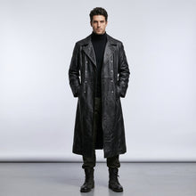 Load image into Gallery viewer, Men’s German Officer WW2 Style Leather Trench Coat – Classic Military Edition
