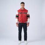 All Star Varsity Leder Bomberjacke – Salvage Red Edition