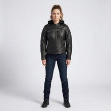 Load image into Gallery viewer, Women’s Scroll Skull 3-in-1 Leather Motorcycle Jacket – Harley Style Edition
