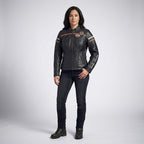 Damen Motorradjacke "Miss Enthusiast" aus Leder – Harley Style Classic Fit