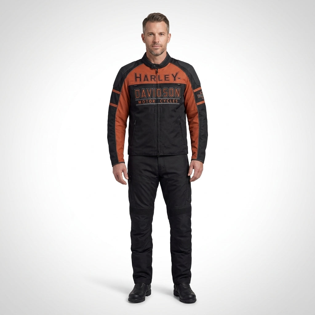 Herren Gastone Colorblocked Reitjacke – Motorradjacke im Harley-Stil