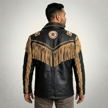 Load image into Gallery viewer, Men’s Black Cowhide Leather Vintage Jacket – Classic Biker Coat
