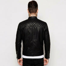 Load image into Gallery viewer, Men’s Lambskin Leather Biker Jacket – Premium Moto Style Jacket
