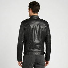 Load image into Gallery viewer, Classic Black Leather Jacket for Men – Timeless Genuine Leather Style
