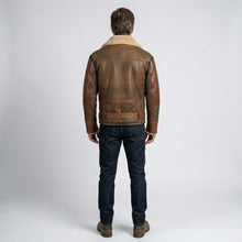 Load image into Gallery viewer, Men’s RAF B3 Aviator Shearling Leather Bomber Jacket – Flying Flight Coat

