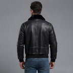 Navy G-1 Real Leather Bomber Jacket Men