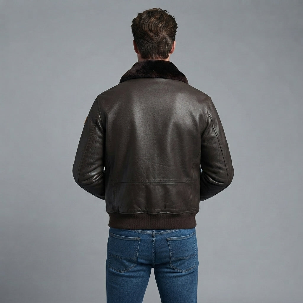 Men's G-1 Military Flight Aviator Bomber Jacket