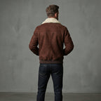 Buy Men's Suede Genuine Leather Bomber Jacket