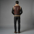 Men's  Brown  Shearling Leather Vest