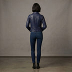 Women's Blue Leather Jacket