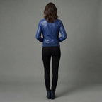 Women's Blue Leather Jacket