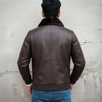 Men's Brown Leather Fur Jacket