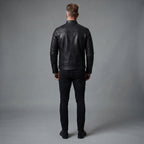 Men's Premium Black Cafe Racer Jacket