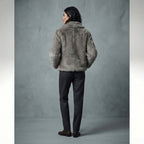Women's Grey Shearling Jacket
