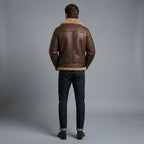 Men B3 Brown Shearling Leather Jacket