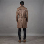 Brown Leather Duster Coat