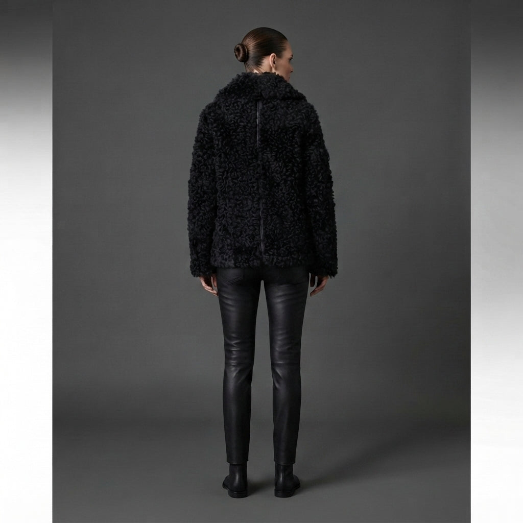 Women's Black Shearling Jacket