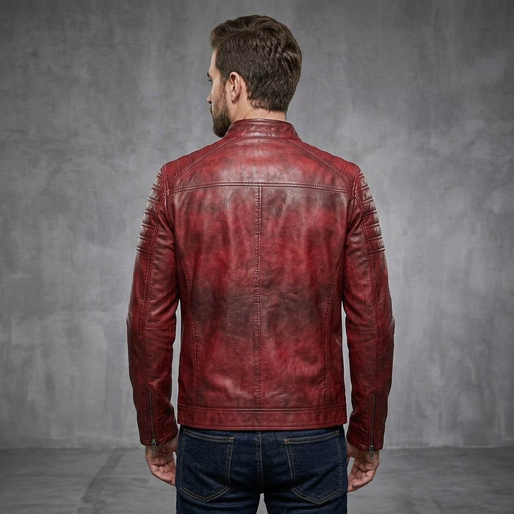 Men's Red Leather Jacket